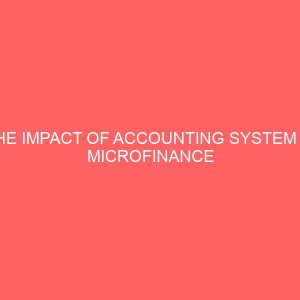 the impact of accounting system in microfinance bank 63950