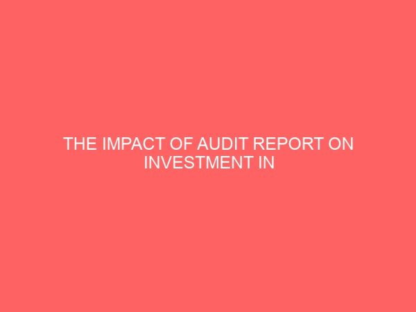 the impact of audit report on investment in financial institution 65722