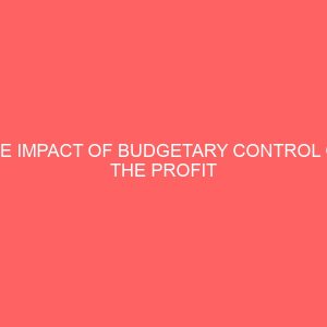 the impact of budgetary control on the profit marketing performance 61549