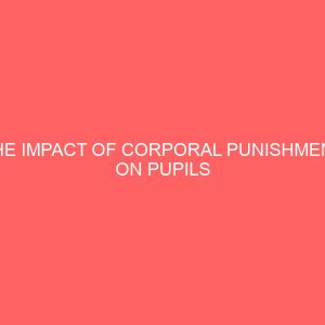 the impact of corporal punishment on pupils academic performance in primary schools 47505