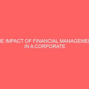 the impact of financial management in a corporate organization 80096