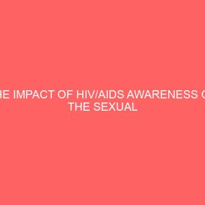 the impact of hiv aids awareness on the sexual behaviour of youth and undergraduate 43327