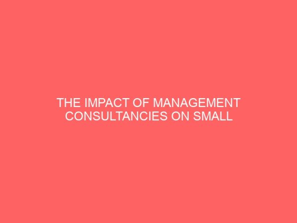 the impact of management consultancies on small scale business development 83915