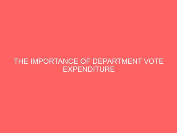 the importance of department vote expenditure analysis book dvea 59674
