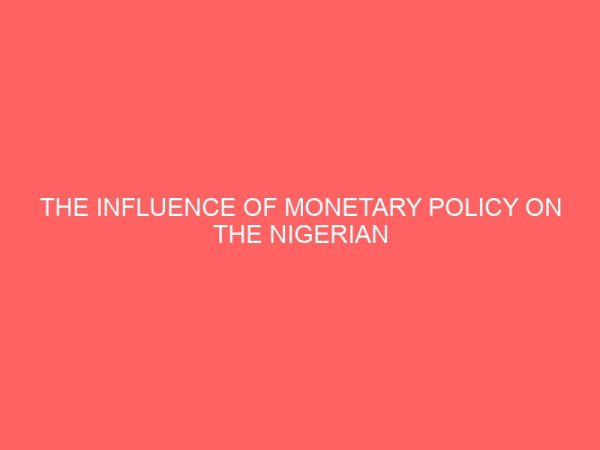 the influence of monetary policy on the nigerian stock market 79928