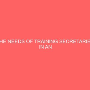 the needs of training secretaries in an organization 62554