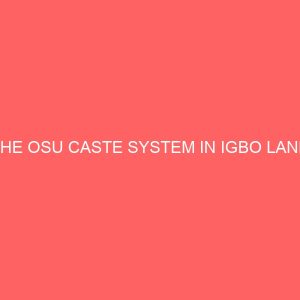 the osu caste system in igbo land 81099