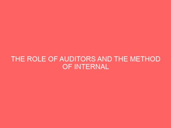 the role of auditors and the method of internal control in local governments 60984