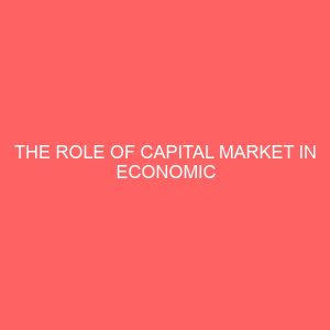 the role of capital market in economic development in nigeria 60304