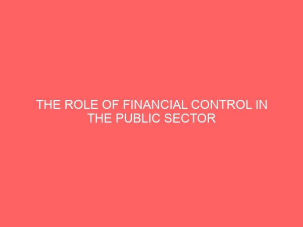 the role of financial control in the public sector 2 55292