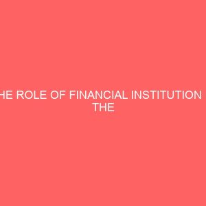 the role of financial institution in the development of nigeria economy 55303