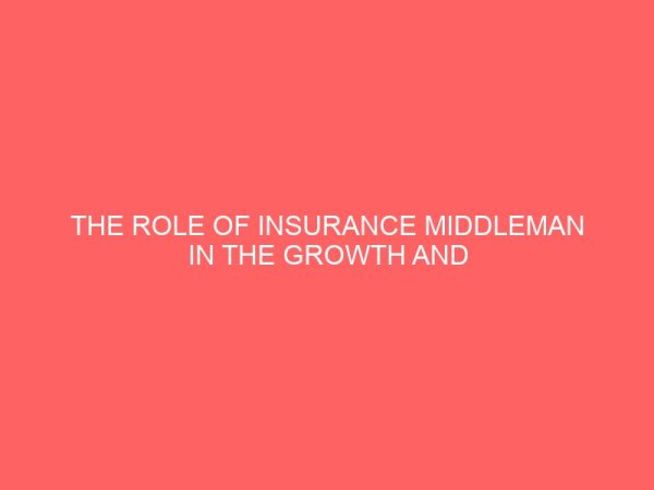 the role of insurance middleman in the growth and development of insurance business a case study of alpha broker 2 80810