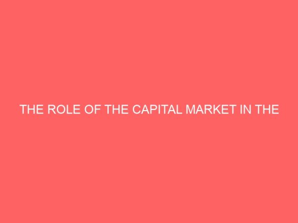 the role of the capital market in the revolutionisation of the economy 60471