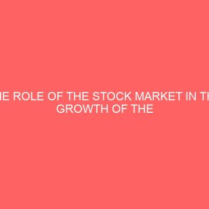the role of the stock market in the growth of the nigerian economy 55109