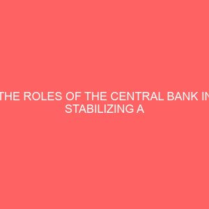 the roles of the central bank in stabilizing a depressed economy 59233