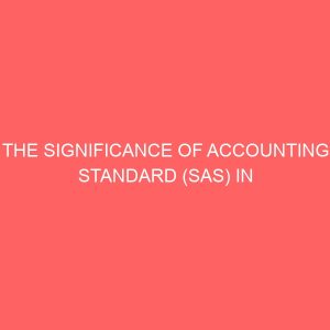 the significance of accounting standard sas in the preparation of financial statement of an organization 55305