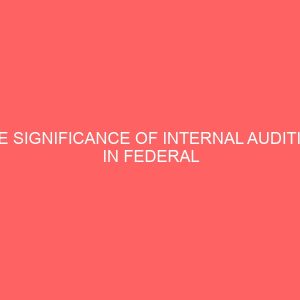 the significance of internal auditing in federal government parastatals 2 57947