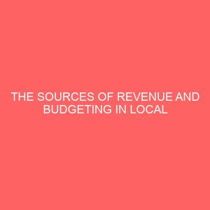 the sources of revenue and budgeting in local governments 59094