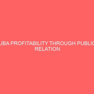uba profitability through public relation activities 58849