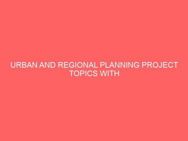 urban and regional planning research topics