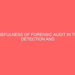 usefulness of forensic audit in the detection and prevention of fraud 59685