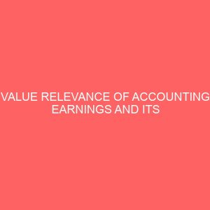 value relevance of accounting earnings and its components 57153