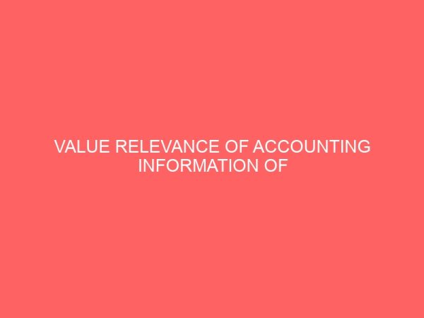 value relevance of accounting information of listed industrial goods firms in nigeria 57344