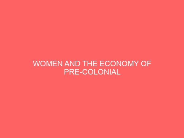 women and the economy of pre colonial 80982