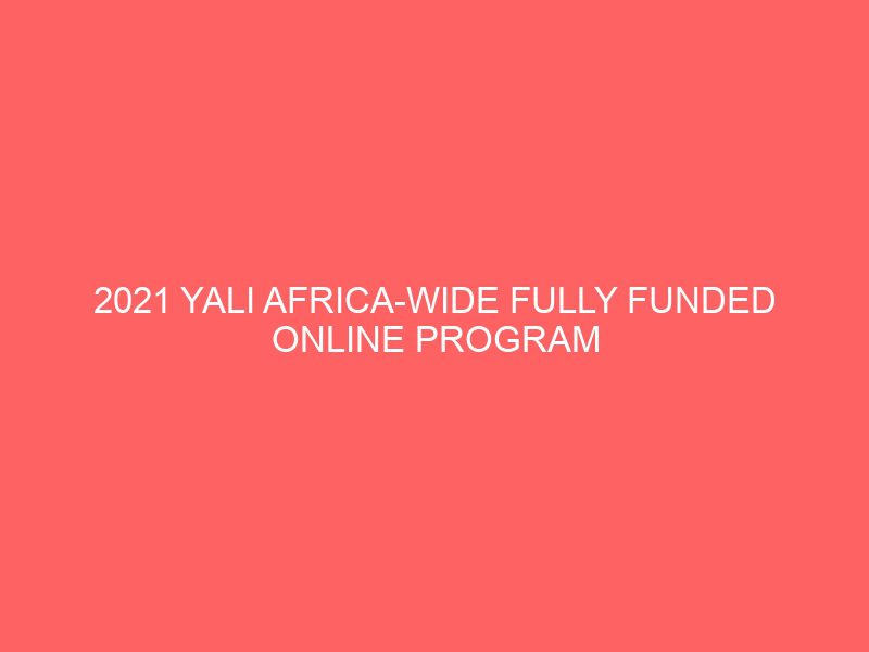 2021 yali africa wide fully funded online program for emerging african leaders 37472