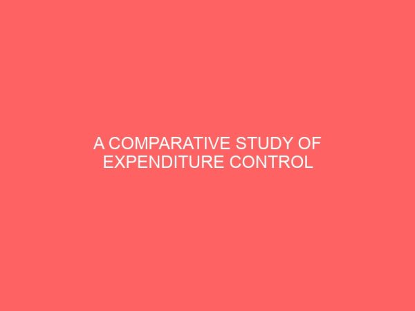 a comparative study of expenditure control methods in government and privately owned hospitals a study of university of nigeria teaching hospital enugu and toronto hospital onitsha 29782
