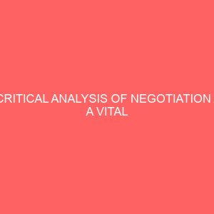 a critical analysis of negotiation as a vital tool for effective buying in a construction company 38136