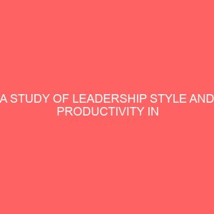 a study of leadership style and productivity in the nigeria public sector 13559