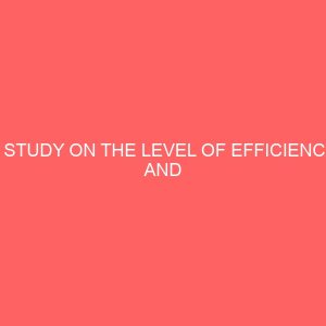 a study on the level of efficiency and productivity in the public sector a study of ibadan electricity distribution company nigeria 13248