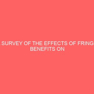 a survey of the effects of fringe benefits on employees performance in the hospitality industry a case study of tbt hospital benue state 26094