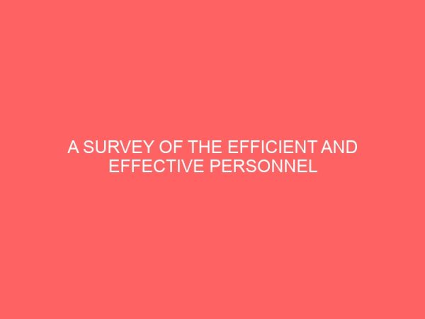 a survey of the efficient and effective personnel management in small and medium scale industries 27765