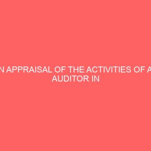 an appraisal of the activities of an auditor in the development of an organisation case study nigeria brewery 13281