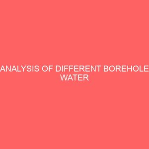 analysis of different borehole water 37805