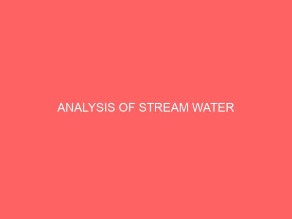 analysis of stream water 35548