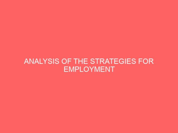 analysis of the strategies for employment generation in kogi state 39366