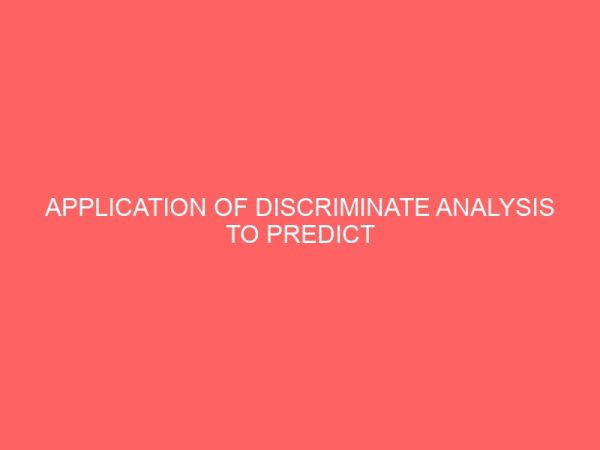 application of discriminate analysis to predict the class of diploma for graduating students incomplete 41966