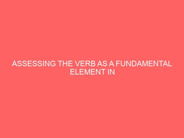 assessing the verb as a fundamental element in english 32193