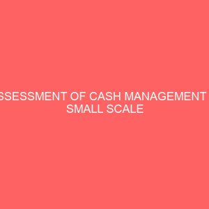 assessment of cash management in small scale business organization a case study of honeybell table water minna nigeria 17825