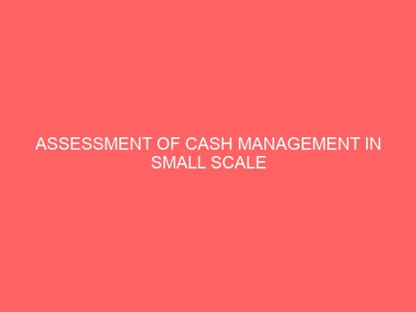 assessment of cash management in small scale business organization a case study of honeybell table water minna nigeria 17825