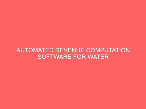 automated revenue computation software for water corporation 29232