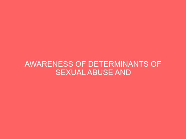 awareness of determinants of sexual abuse and identification of supportive care among female nursing student of madonna university 41283