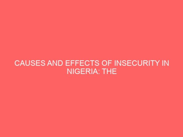 causes and effects of insecurity in nigeria the challenges and relevance of the nigerian policeforce as a panacea 12986