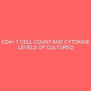 cd4 t cell count and cytokine levels of cultured lymphocytes isolated from tuberculosis and hiv malaria co infected subjects 32349
