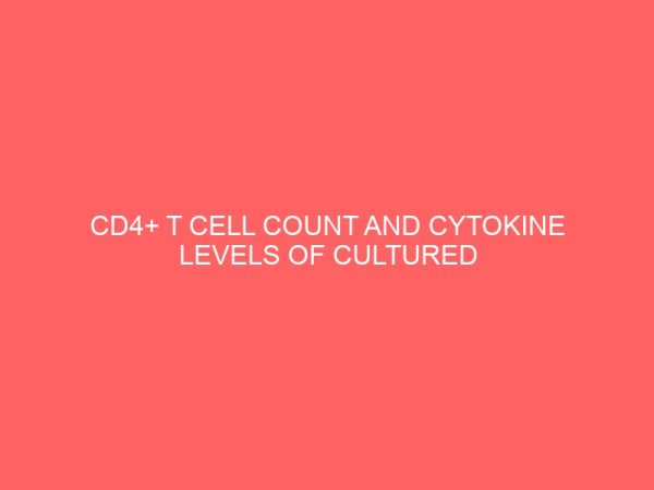 cd4 t cell count and cytokine levels of cultured lymphocytes isolated from tuberculosis and hiv malaria co infected subjects 32349
