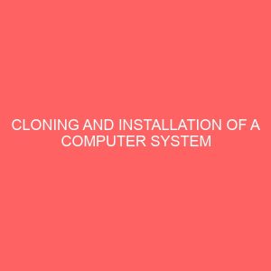 cloning and installation of a computer system 23363