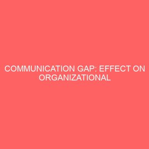 communication gap effect on organizational performance a study of nnewi north local government area secreatariat 2 13119